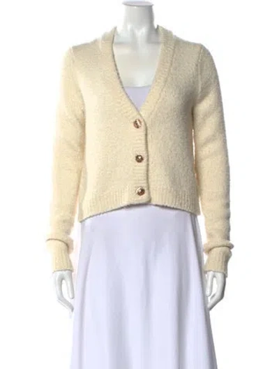 Pre-owned Cara Cara Wool V-neck Sweater In Neutral