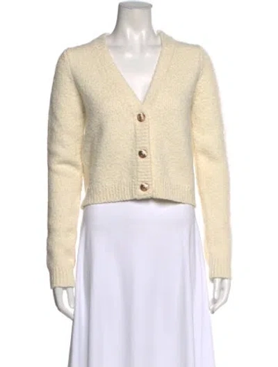 Pre-owned Cara Cara Wool V-neck Sweater In Neutral