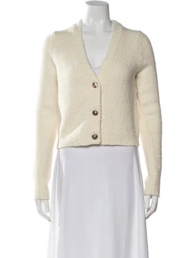 Pre-owned Cara Cara Wool V-neck Sweater In Neutral
