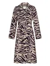 Cara Cara Zebra Print Belted Trench Coat In Multi