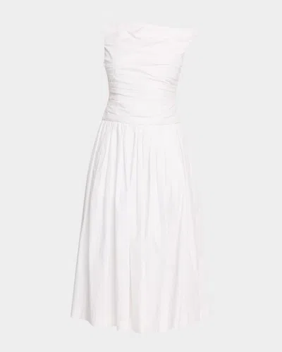 Cara Cara Zora A-line Poplin Midi Dress In White