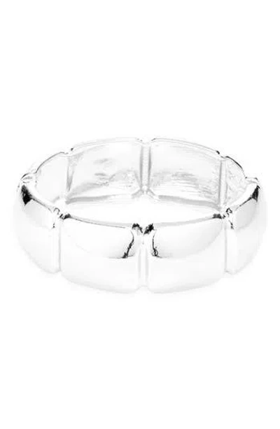 Cara Chunky Stretch Bracelet In Silver