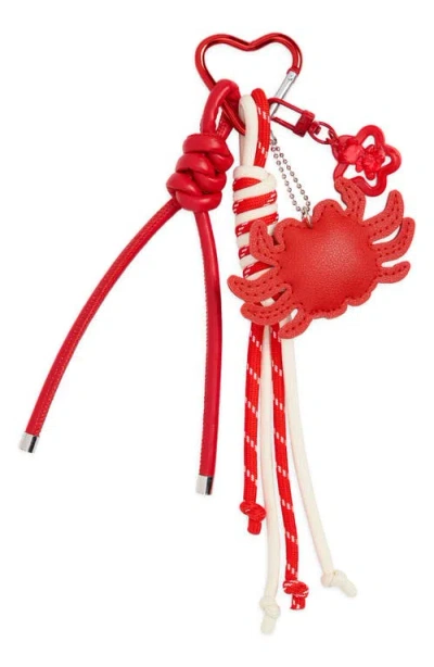 Cara Kids'  Crabby Faux Leather Bag Charm In Red