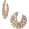 Cara Crystal Chain Linear Drop Earrings In Brown