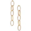 Cara Crystal Chain Linear Drop Earrings In Gold