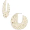 Cara Crystal Chain Linear Drop Earrings In White