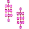 Cara Crystal Chandelier Earrings In Fuchsia