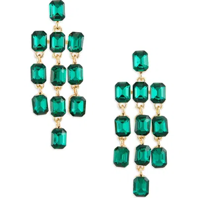 Cara Crystal Chandelier Earrings In Green