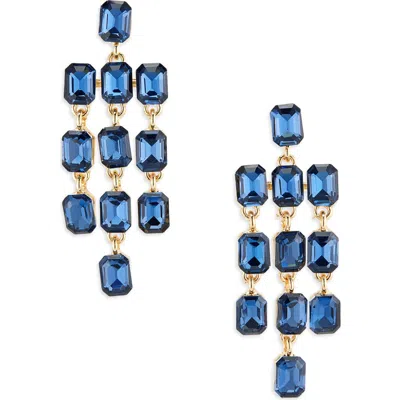 Cara Crystal Chandelier Earrings In Light Blue