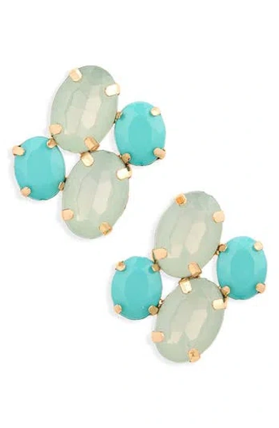 Cara Crystal Cluster Stud Earrings In Multi