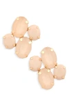 Cara Crystal Cluster Stud Earrings In Pink
