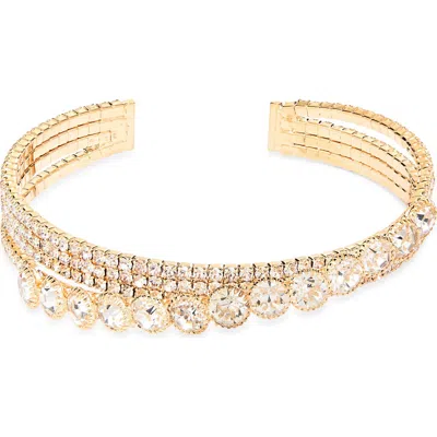 Cara Crystal Cuff Bracelet In Gold