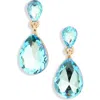 Cara Crystal Drop Earrings In Blue
