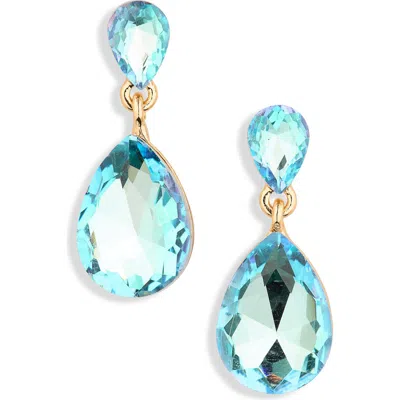 Cara Crystal Drop Earrings In Blue