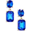 Cara Crystal Drop Earrings In Blue