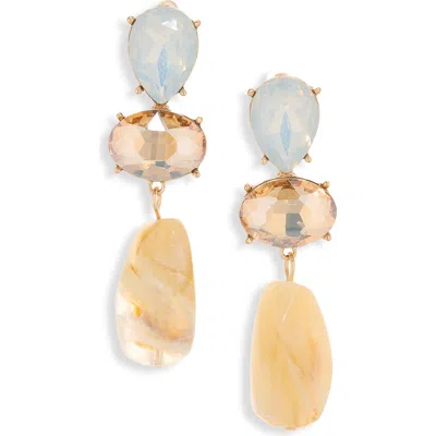 Cara Crystal Drop Earrings In Champagne
