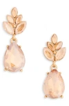 Cara Crystal Drop Earrings In Champagne
