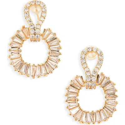 Cara Crystal Drop Earrings In Gold