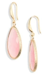 Cara Crystal Drop Earrings In Green