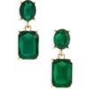 Cara Crystal Drop Earrings In Green