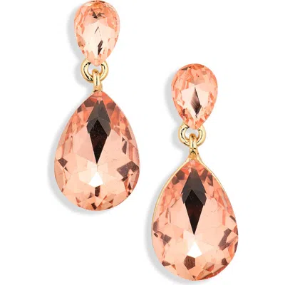 Cara Crystal Drop Earrings In Orange