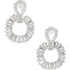 Cara Crystal Drop Earrings In Silver