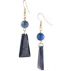 Cara Crystal Fringe Drop Earrings In Blue