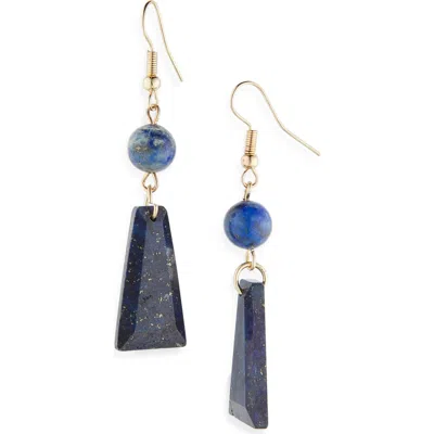 Cara Crystal Fringe Drop Earrings In Blue