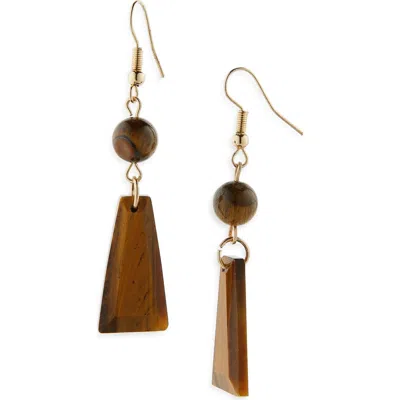 Cara Crystal Fringe Drop Earrings In Brown