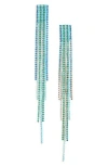 Cara Crystal Fringe Drop Earrings In Green