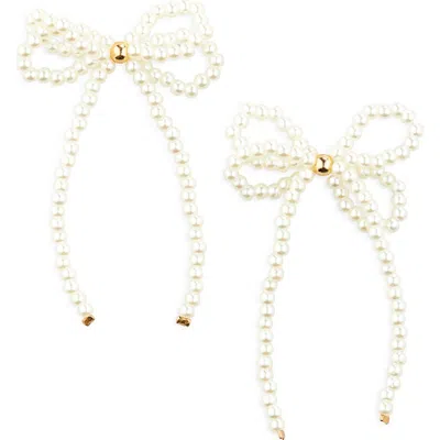 Cara Crystal Halo Double Drop Earrings In White