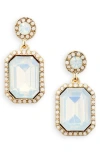 Cara Crystal Halo Drop Earrings In Opal White