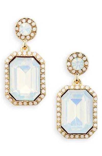 Cara Crystal Halo Drop Earrings In Brown