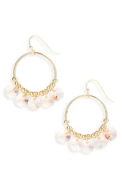 Cara Crystal Hoop Earrings In Gold