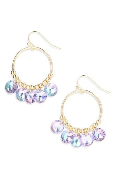 Cara Crystal Hoop Earrings In Gold