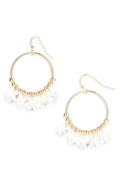 Cara Crystal Hoop Earrings In Gold