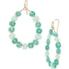 Cara Crystal Leaf Drop Earrings In Blue