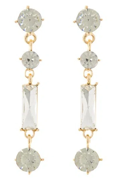 Cara Crystal Linear Drop Earrings In Crystal/gold