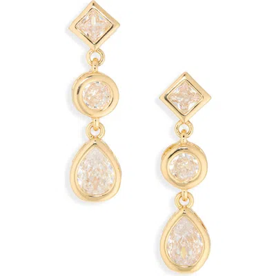 Cara Crystal Linear Drop Earrings In Gold