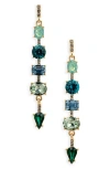 Cara Crystal Linear Drop Earrings In Multi
