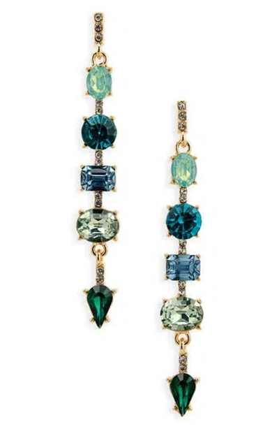 Cara Crystal Linear Drop Earrings In Multi