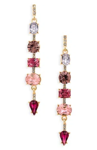 Cara Crystal Linear Drop Earrings In Multi