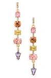Cara Crystal Linear Drop Earrings In Multi
