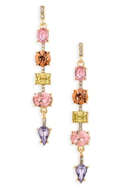 Cara Crystal Linear Drop Earrings In Multi