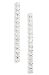 Cara Crystal Linear Earrings In Silver