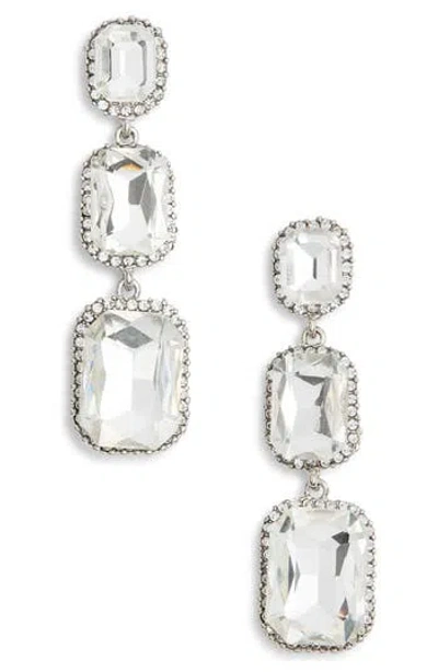 Cara Crystal Link Drop Earrings In Crystal