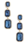 Cara Crystal Link Drop Earrings In Blue
