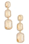 Cara Crystal Link Drop Earrings In Champagne