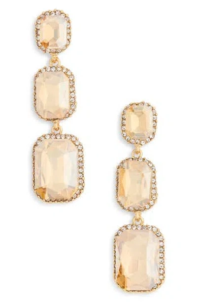 Cara Crystal Link Drop Earrings In Champagne