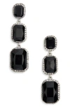 Cara Crystal Link Drop Earrings In Jet